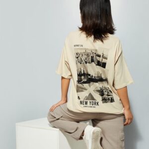 Women Oversized Fit Round-Neck T-Shirt